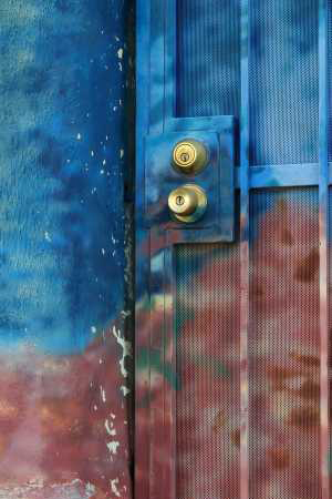 red and blue wall